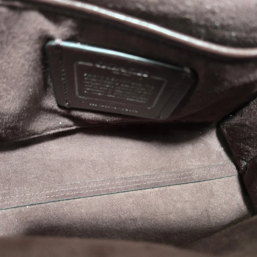 Coach Restored Parker 18 With Scallop Rivets Pewter/Metallic Eggplant Purse